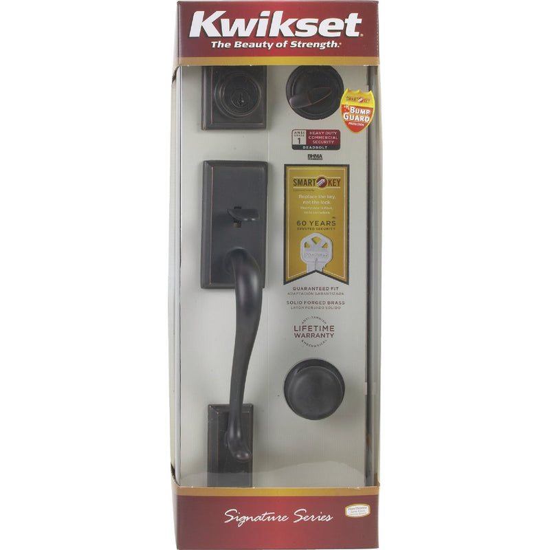 Kwikset Signature Series Hawthorne Venetian Bronze Entry Door Handleset with Smartkey