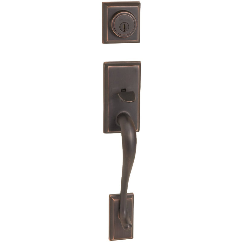 Kwikset Signature Series Hawthorne Venetian Bronze Entry Door Handleset with Smartkey