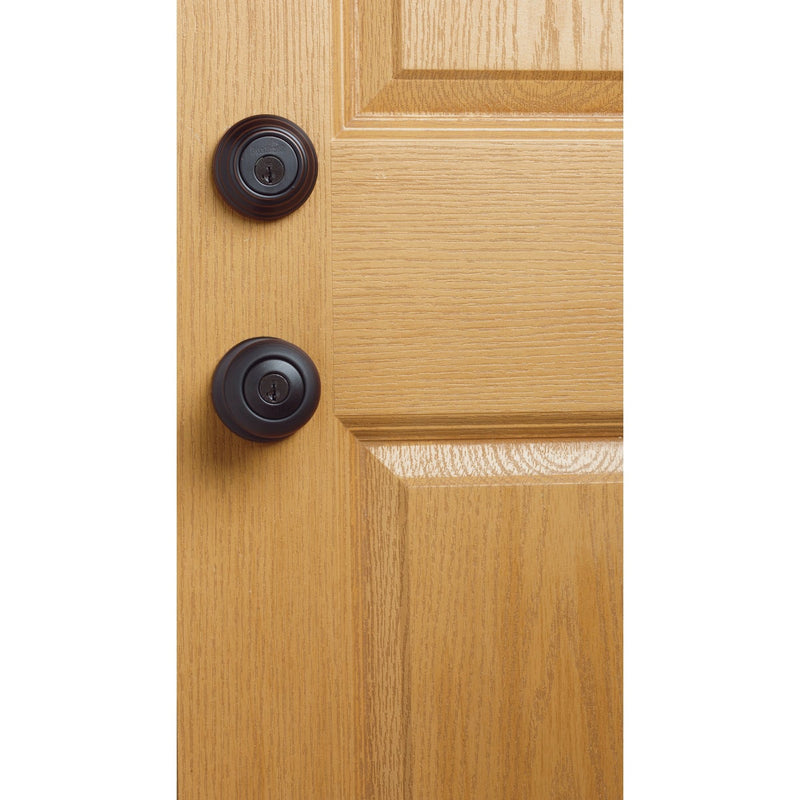 Kwikset Signature Series Juno Venetian Bronze Deadbolt and Door Knob Combo