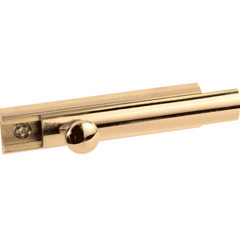 Defender Security 3 In. Polished Brass Door Surface Bolt