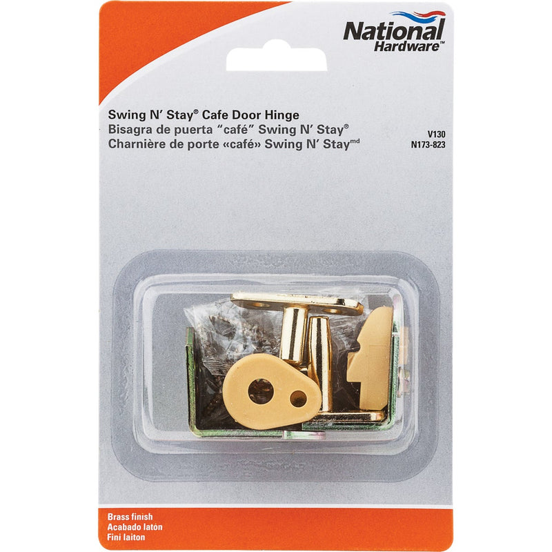 National 3/4 In. to 1-3/8 In. Satin Brass Swing & Stay Door Hinge