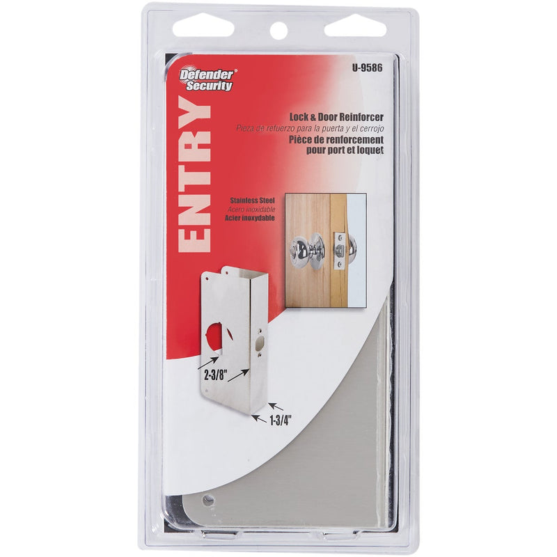 Defender Security 1-3/4 In. x 2-3/8 In. Stainless Steel Door Reinforcer