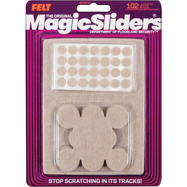 Magic Sliders Assorted Felt Round Pad Assortment,(102-Count)