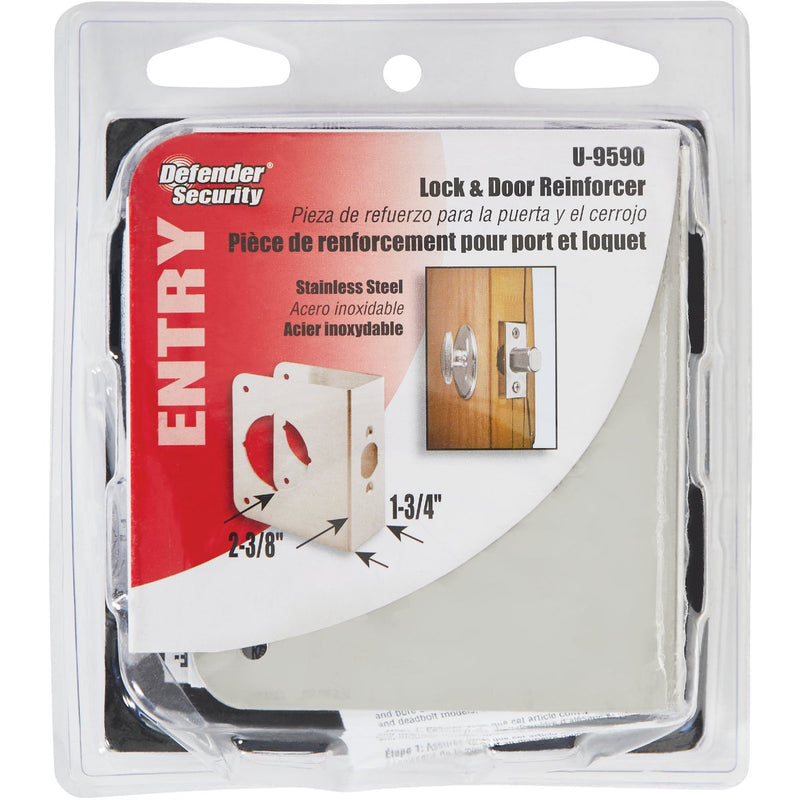 Defender Security Stainless Steel 1-3/4 In. Thick Lock & Door Reinforcer