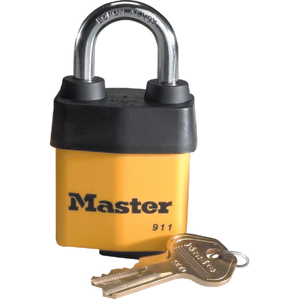 Master Lock 2-1/8 In. W. FlexFit Keyway Cover Laminated Steel Different Keyed Padlock