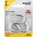 National 2 In. Zinc Heavy Open S Hook (2 Ct.)