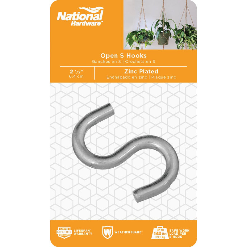 National 2-1/2 In. Zinc Heavy Open S Hook