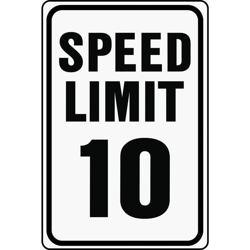 Hy-Ko Heavy-Duty Aluminum Sign, Speed Limit 10