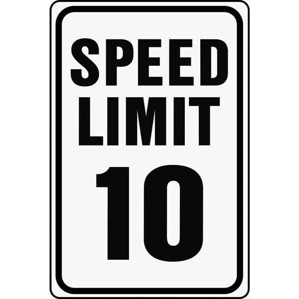 Hy-Ko Heavy-Duty Aluminum Sign, Speed Limit 10