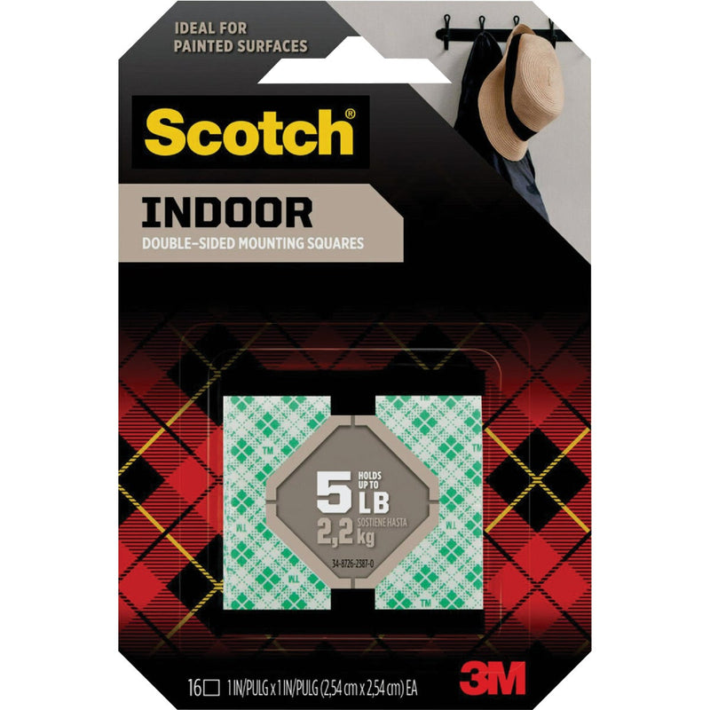 Scotch 1 In. x 1 In. Permanent Indoor Mounting Squares (16-Pack)