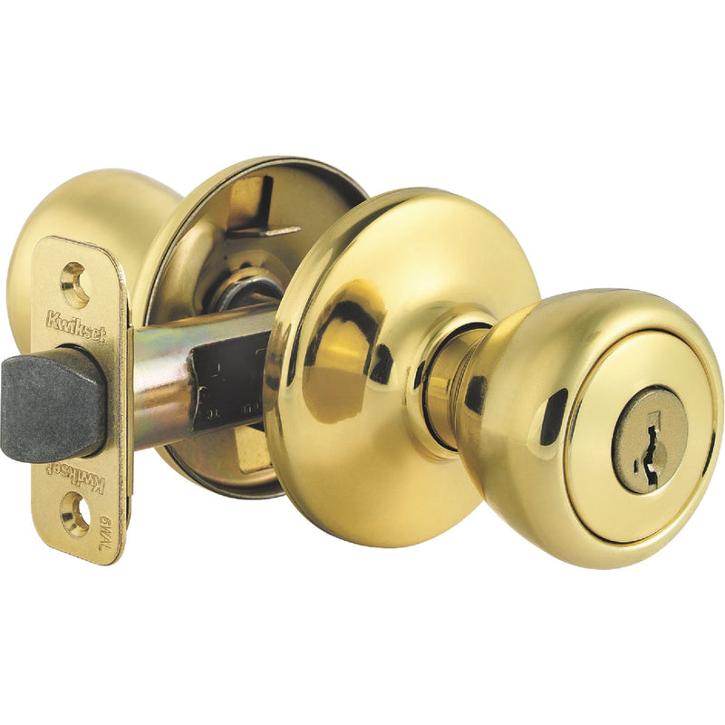 Kwikset Tylo Polished Brass Entry Door Knob