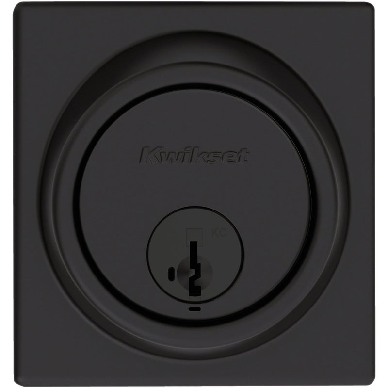 Kwikset Key Control Deadbolt with SmartKey Security Matte Black Deadbolt