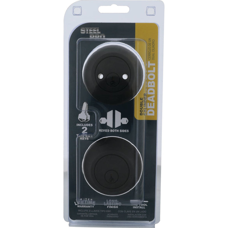 Steel Pro Matte Black Double Cylinder Deadbolt