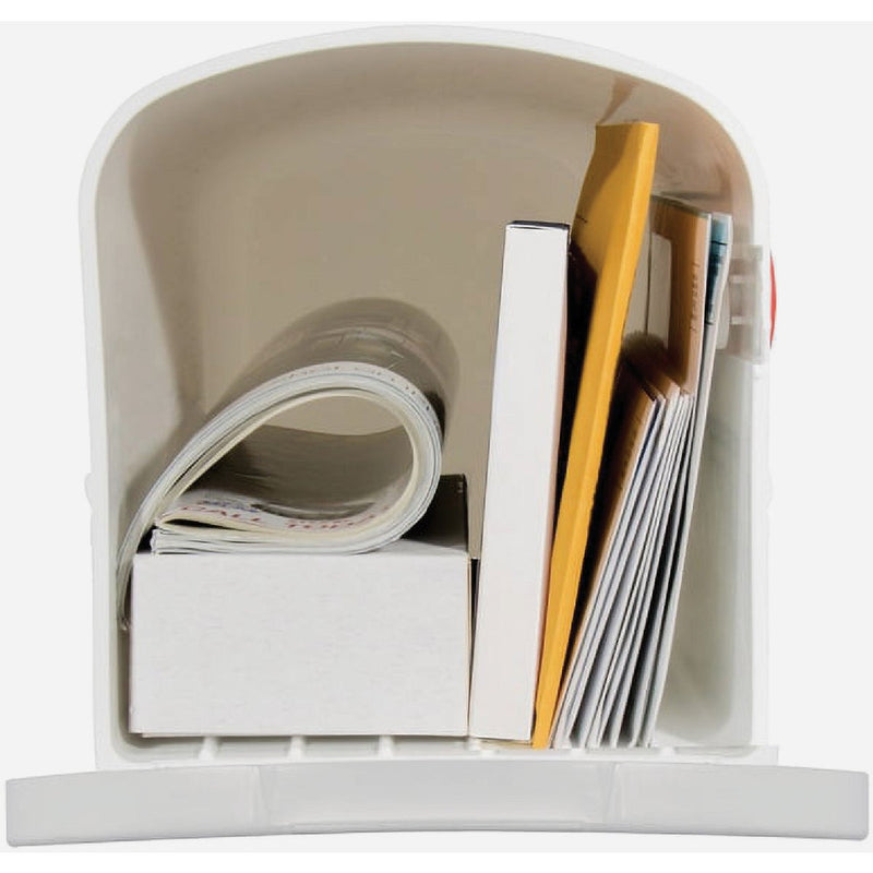 Parsons Medium White Plastic Post Mount Mailbox