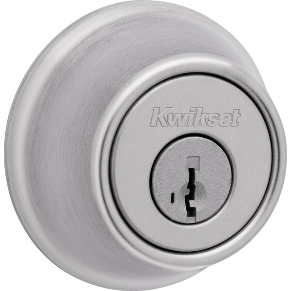 Kwikset 660 Mobile Home Single Cylinder Deadbolt with SmartKey, Satin Chrome