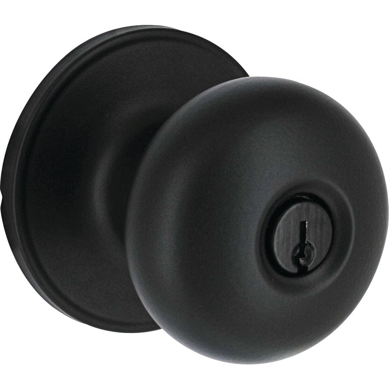 Steel Pro Matte Black Half Round Entry Knob