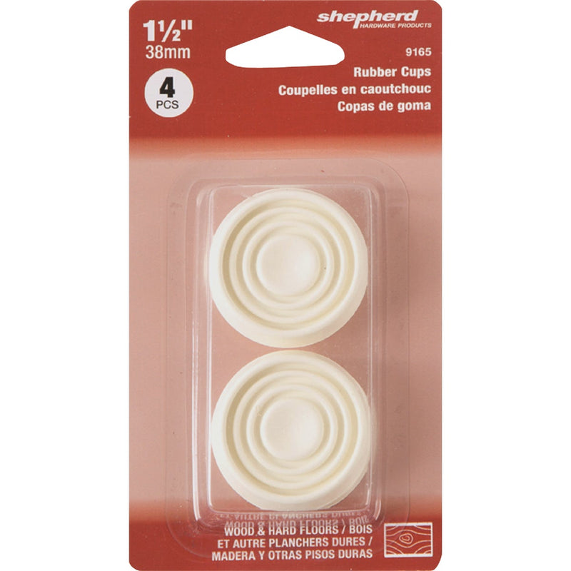 Shepherd Hardware 1-1/2 In. Round Almond Furniture Leg Cup (4-Pack)