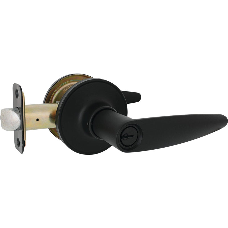 Steel Pro Matte Black Straight Entry Lever