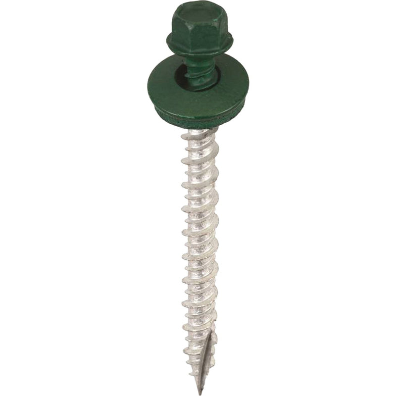 Acorn International 2 In. Washered Forest Green Metal To Wood Screw (250 Ct.)