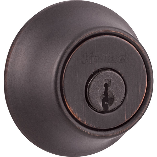 Kwikset Venetian Bronze Adjustable Latch Single Cylinder Deadbolt