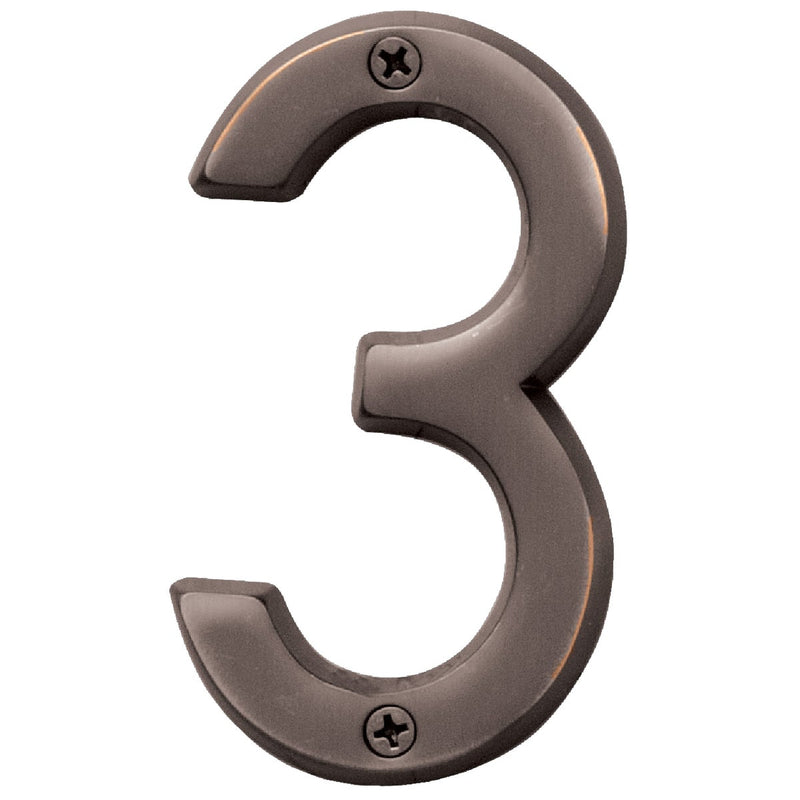 Hy-Ko Prestige Series 4 In. Oil Rubbed Bronze House Number Three