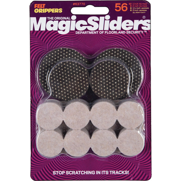 Magic Sliders Felt and Gripper Furniture Pad Assortment (56-Pack)