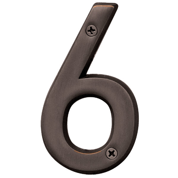 Hy-Ko Prestige Series 4 In. Oil Rubbed Bronze House Number Six