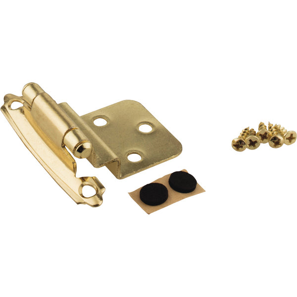 KasaWare 3/8 In. Polished Brass Self-Closing Inset Hinge (2-Pack)