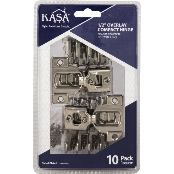 KasaWare 1/2 In. Overlay Compact Hinges (10-Pack)