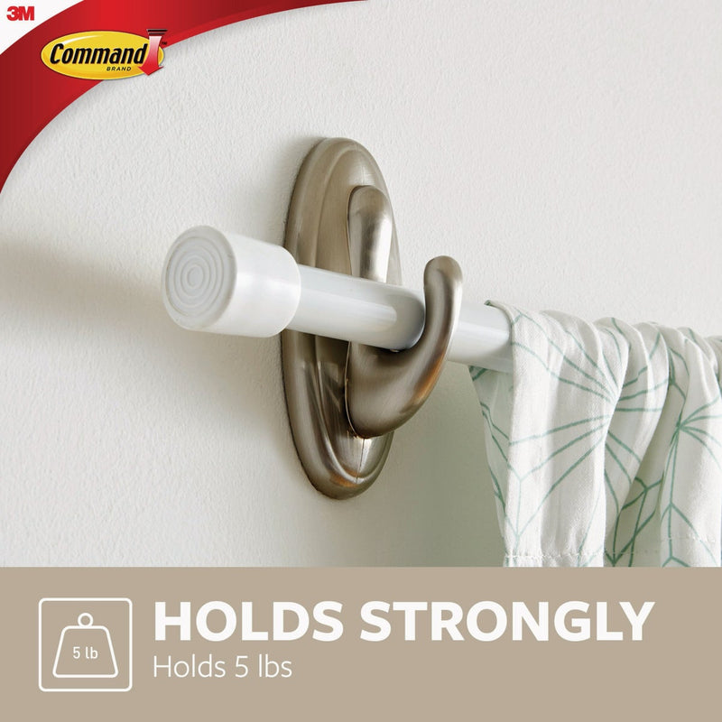 Command Curtain Rod Hooks, 2 Hooks, 2 Strips