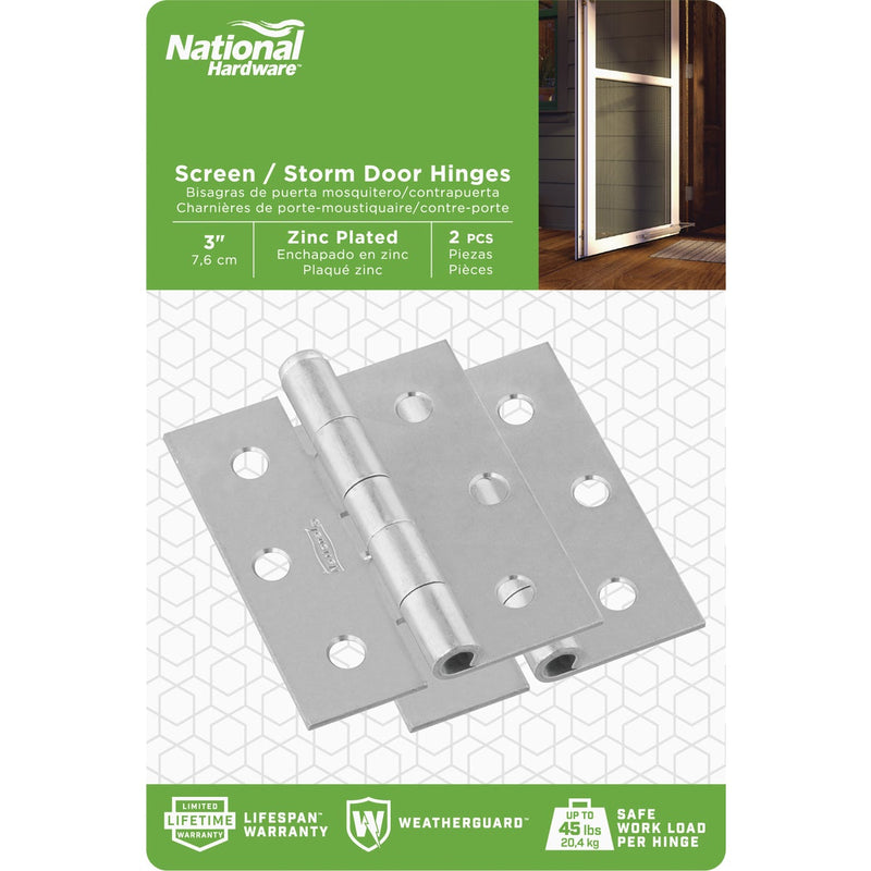 National 3 In. Square Corner Zinc Screen Door Hinge (2-Pack)