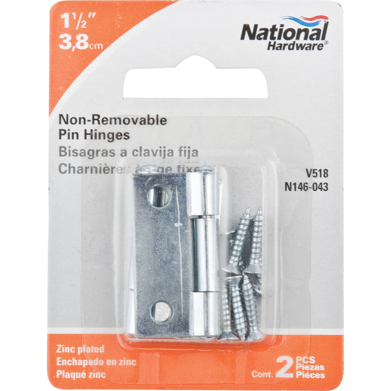 National 1-1/2 In. Zinc Tight-Pin Narrow Hinge (2-Pack)