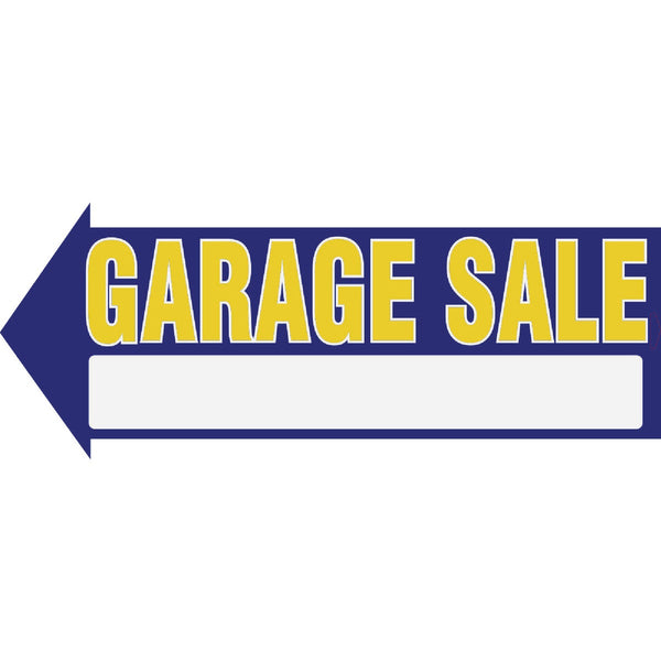 Hy-Ko Plastic Sign, Garage Sale Arrow
