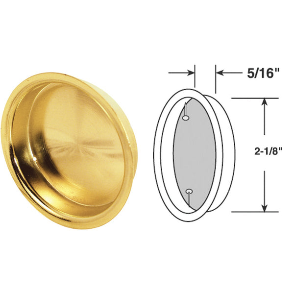 Prime-Line 2-1/8 In. Dia. Brass Wardrobe Pocket Door Pull (2-Count)