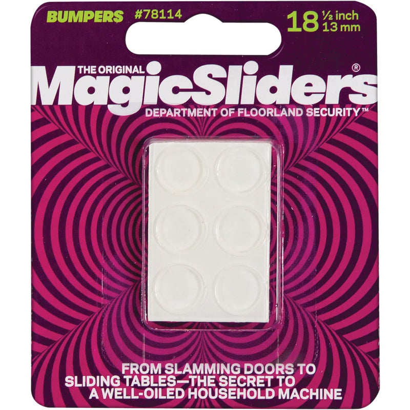 Magic Sliders 1/2 In. Round Clear Furniture Bumpers,(18-Count)