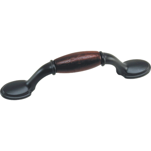 Laurey First Family 3 In. Center-To-Center Oil Rubbed Bronze & Cherry Cabinet Drawer Pull