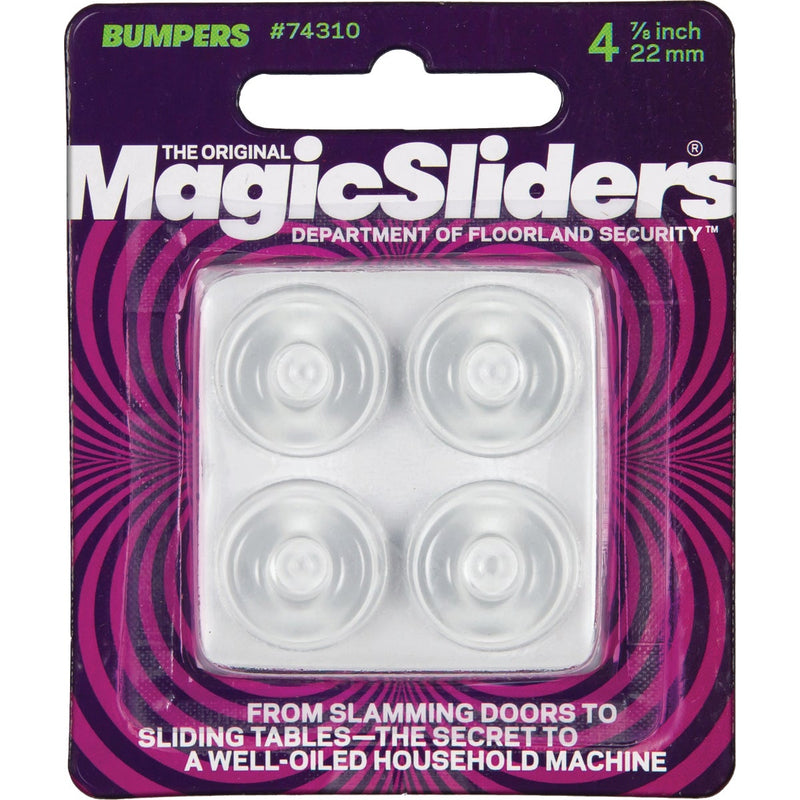 Magic Sliders 7/8 In. Round Clear Self-Stick Bumper (4-Pack)