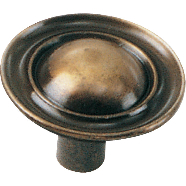 Laurey Classic Traditions Round 1-1/4 In. Dia. Antique Brass Cabinet Knob