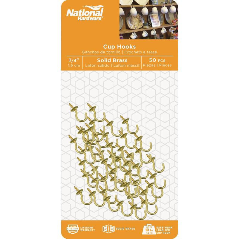 National VS2021 Series 3/4 In. Screw in Cup Hook (50 Count)