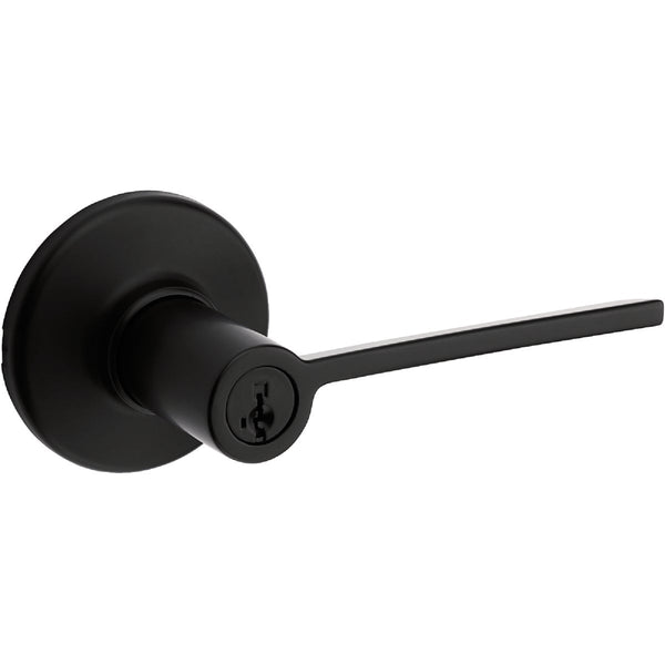 Kwikset Ladera Keyed Entry Lever SmartKey, Matte Black