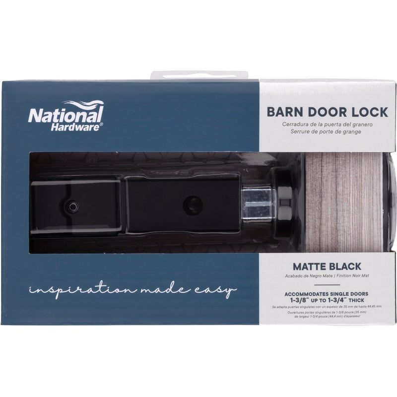 National V1045 Matte Black Barn Door Lock