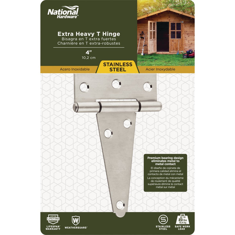 National 4 In. Stainless Steel Extra Heavy Tee Hinge