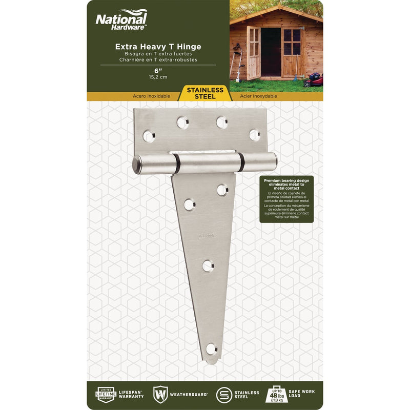 National 6 In. Stainless Steel Extra Heavy Tee Hinge