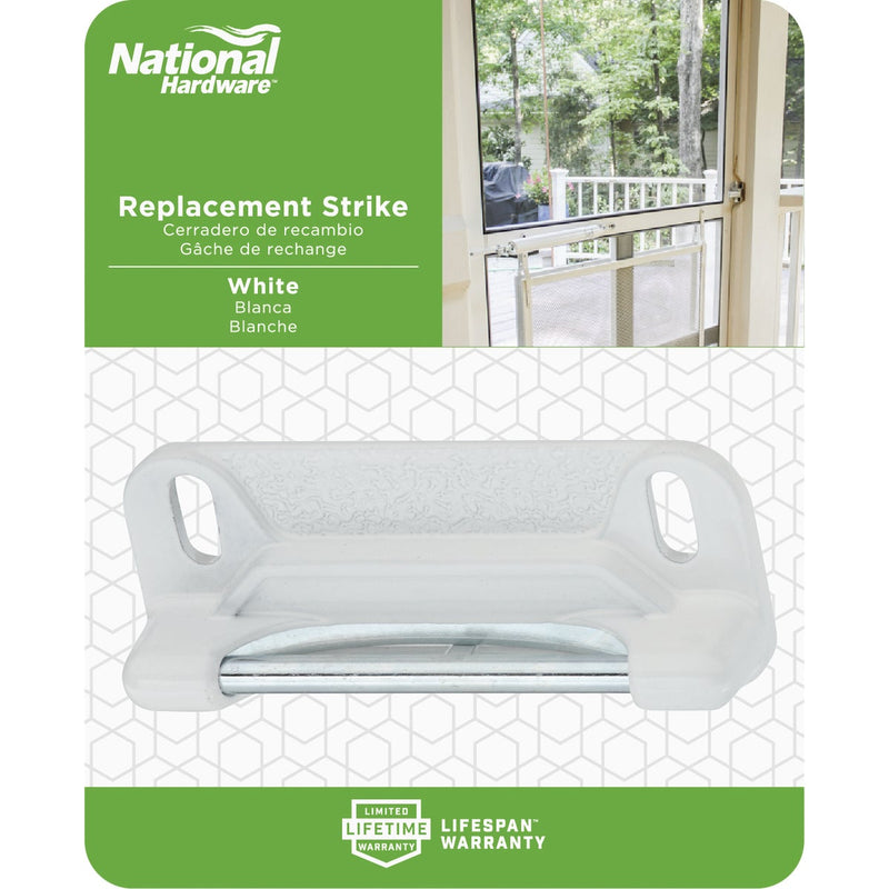 National White Screen Door Strike Plate