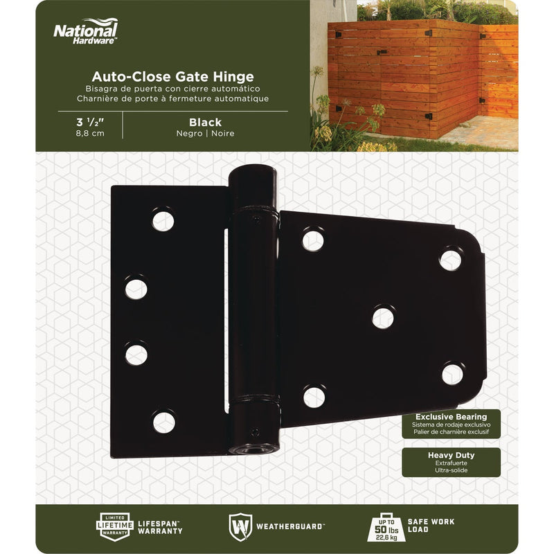 National 3-1/2 In. Black Heavy-Duty Spring Gate Hinge