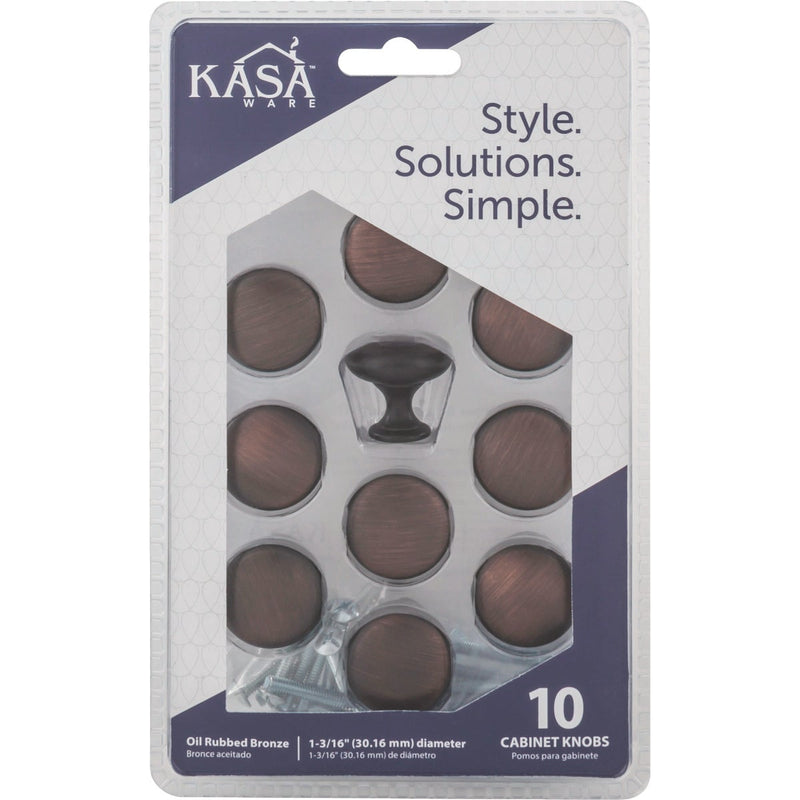 KasaWare 1-3/16 In. Dia. Brushed Oil Rubbed Bronze Cabinet Knob (10-Pack)