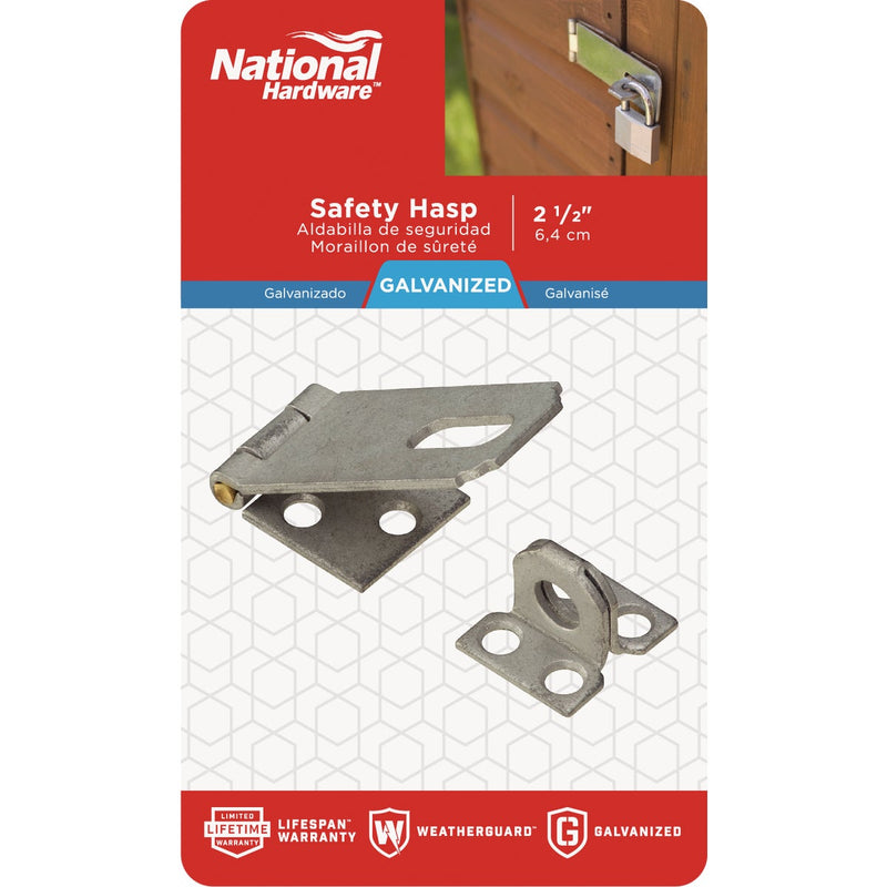 National 2-1/2 In. Galvanized Non-Swivel Safety Hasp