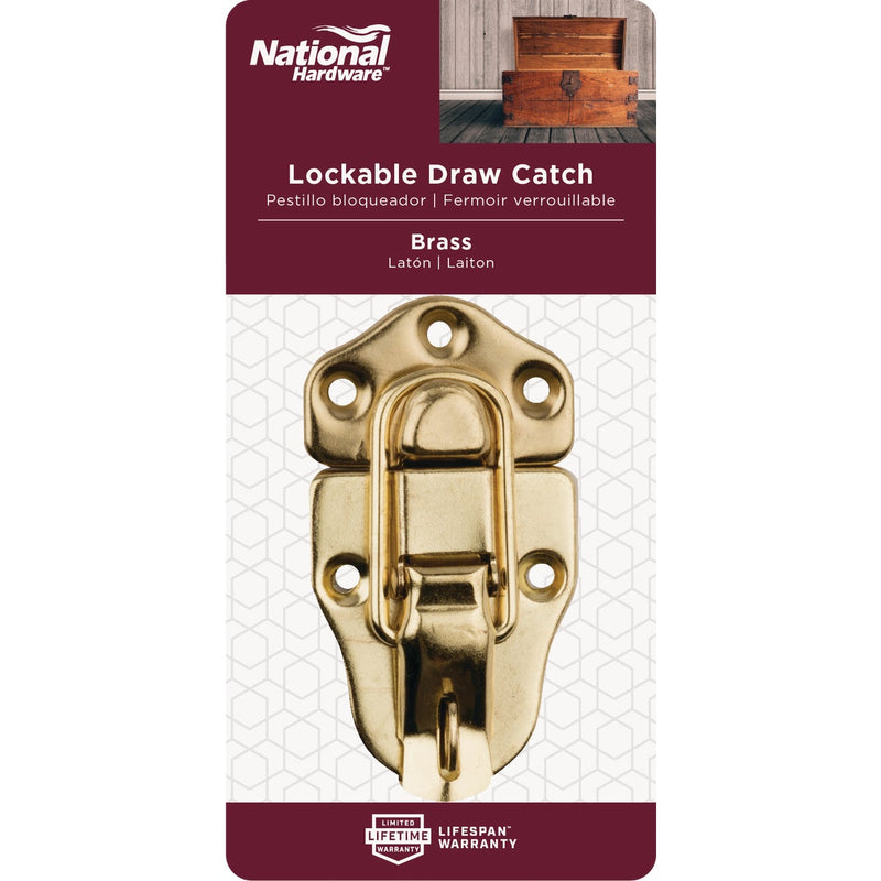 National Catalog V1849 Brass Finish Lockable Draw Catch