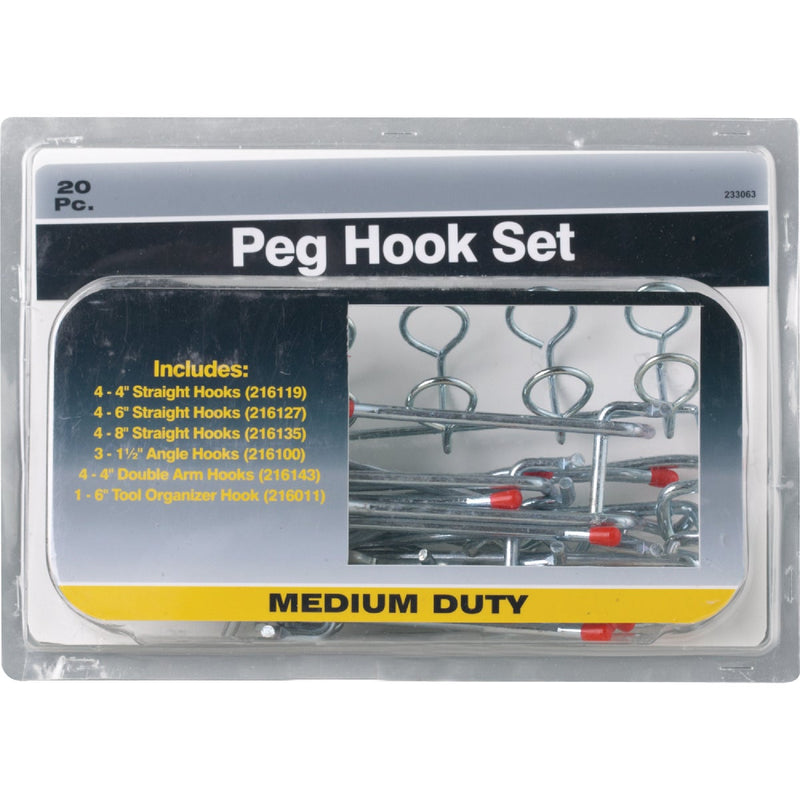 Medium Duty Pegboard Hook Set (20-Piece)
