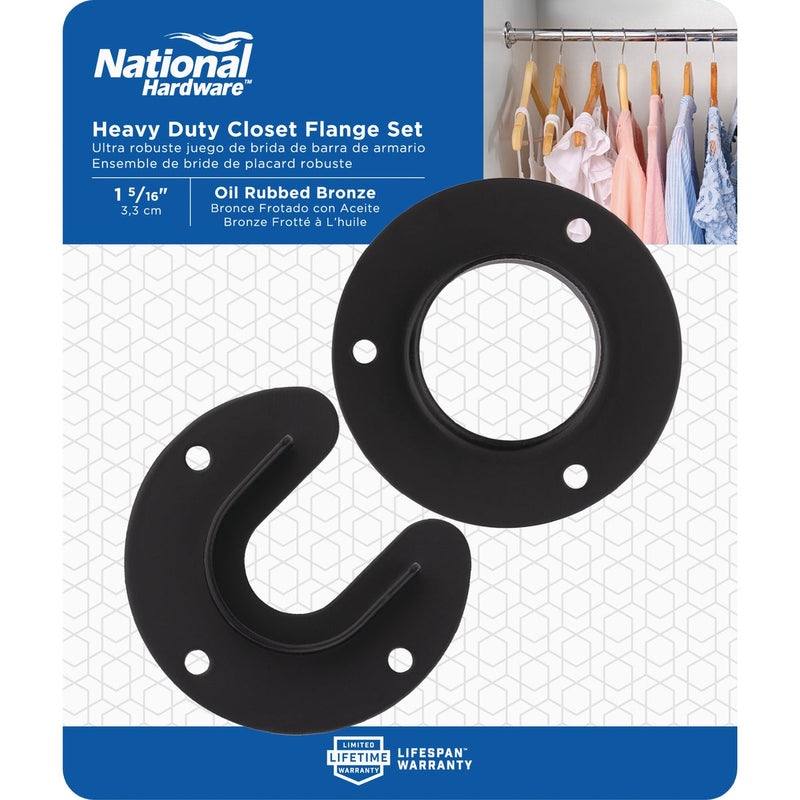 Stanley Home Designs 1-5/16 In. Zinc Closet Rod Socket, Oil Rubbed Bronze (2-Pack)